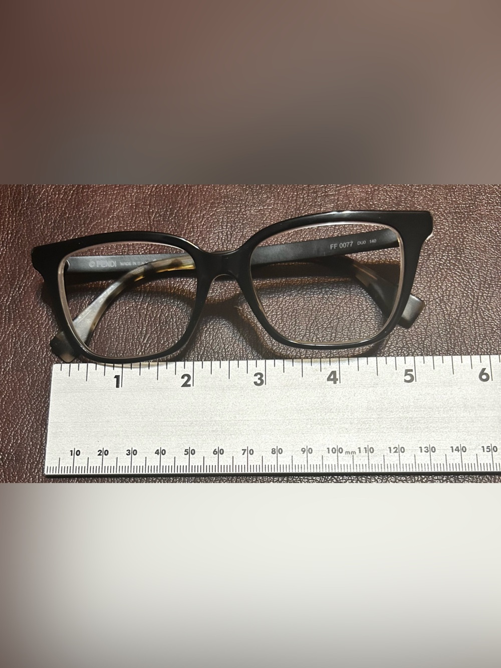Fendi Black Front Eyeglasses with Tortoiseshell Temples (Frames Only!